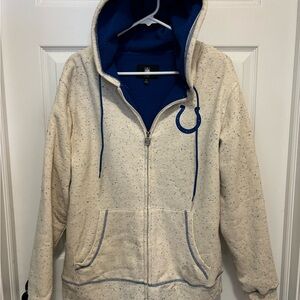NFL Indianapolis Colts Women's Speckled Cream and Blue Hoodie